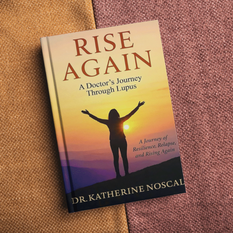 Book titled Rise Again lying flat on a surface.